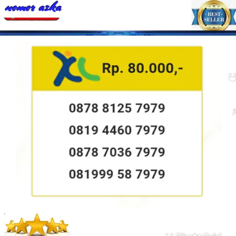Nomor Cantik XL seri abab 7979 rapi