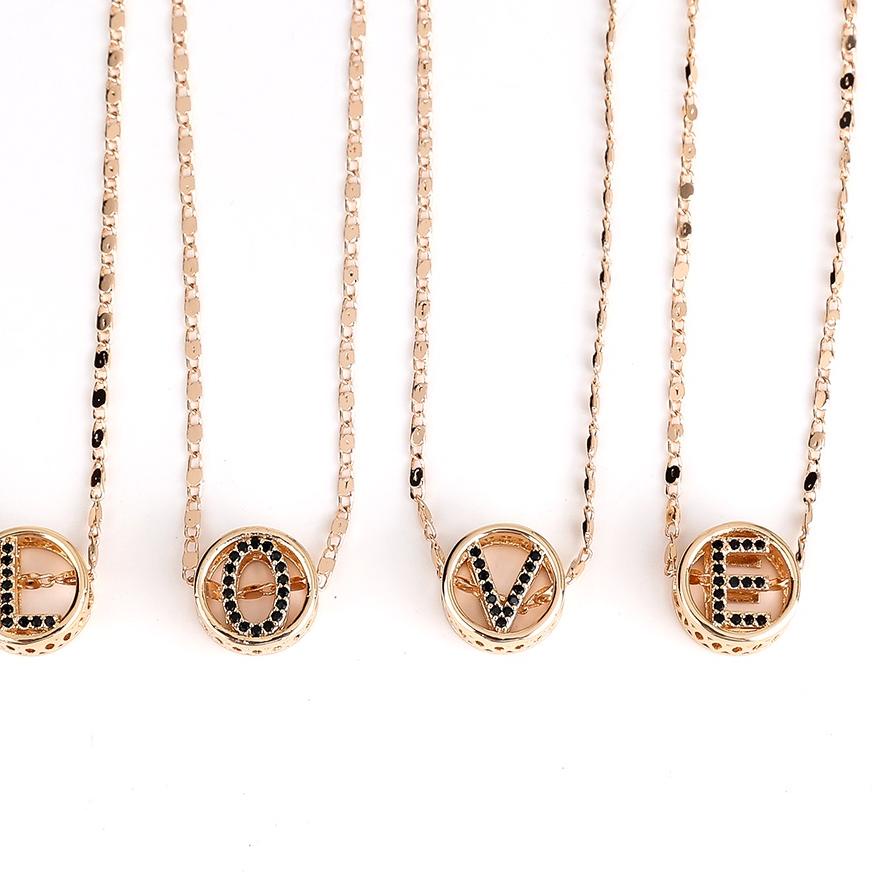 ♞ Kalung Emas Inisial Huruf Kalung Huruf Stainless Kalung Huruf Kalung Alfabet Titanium Kalung Huruf