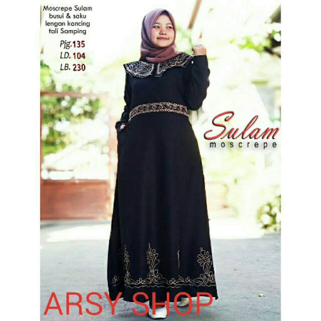 GAMIS CANTIK BUNGA SULAM RANTAI