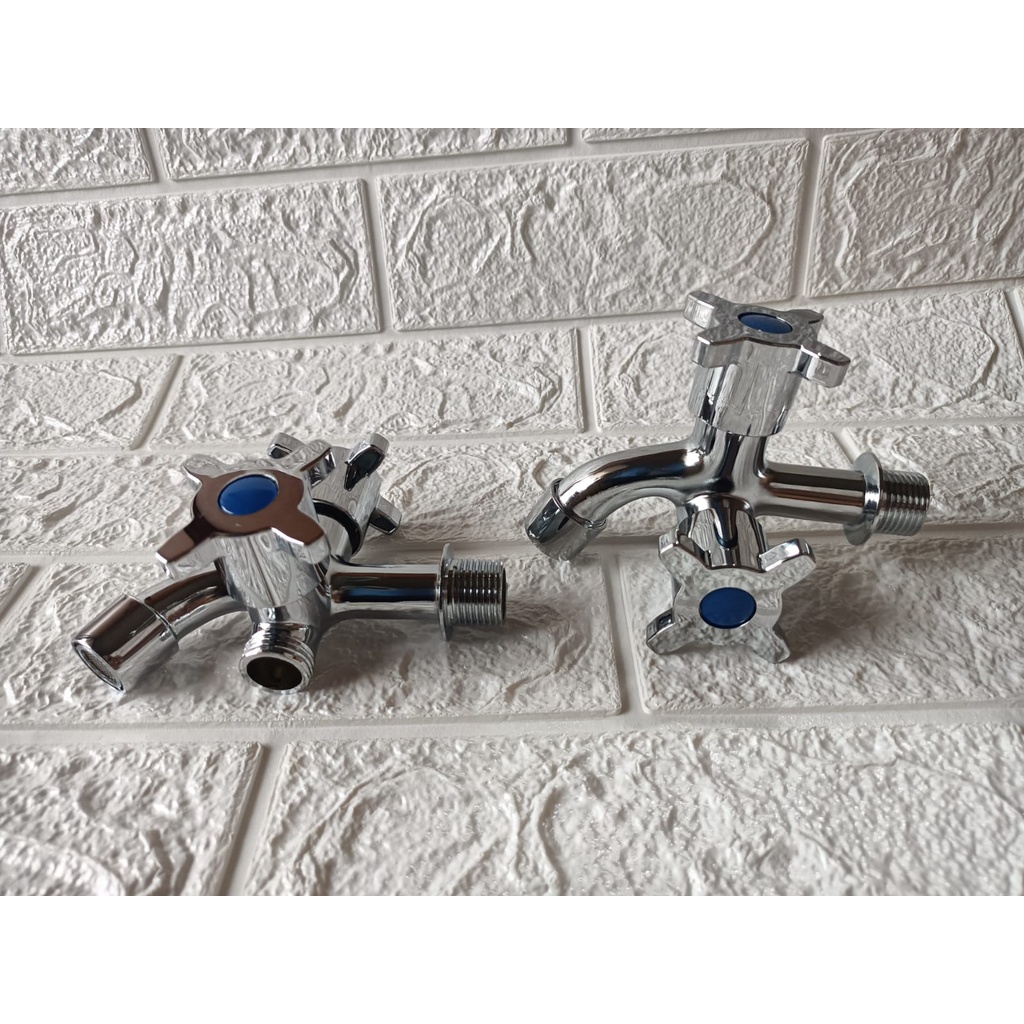 Paket Hand shower A dan Kran Cabang 2 biru paket Hand shower