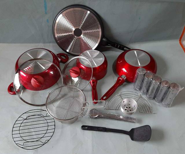 Panci Multifungsi  , HC 17 PCS  , Panci Dutch oven , pizza pan ,  panci cookware set  , Panci Teflon