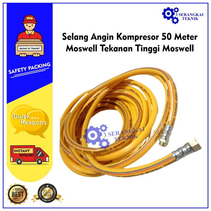 Selang Angin Kompresor 50 Meter Moswell Tekanan Tinggi Moswell