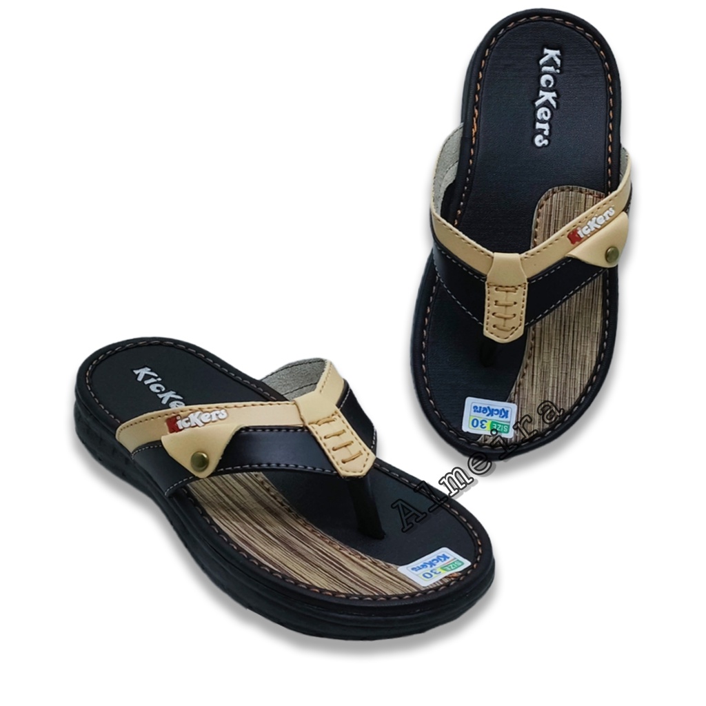Sandal Jepit Anak Laki-laki Kickers Kulit Sintetis Best Quality