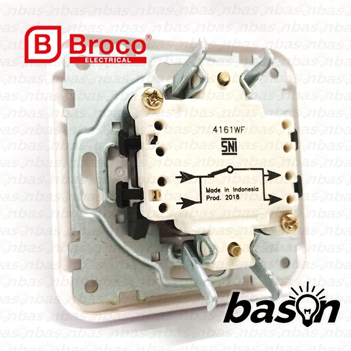 BROCO Galleo Silver / Perak G161 | Saklar 1 Gang 1 Way Switch