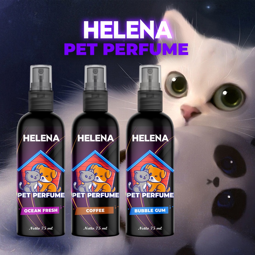 [H004] HELENA Parfum Hewan Kucing Dog Kelinci Hamster Sugar Glider Pelembut Bulu Premium / Parfum Kandang