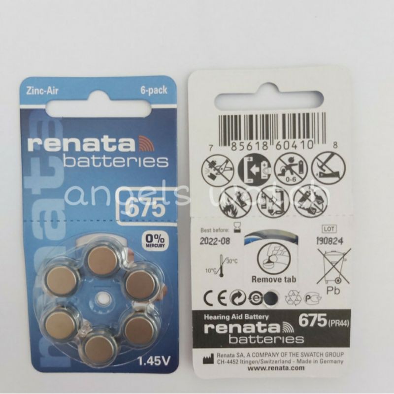 BATERAI RENATA 675 ALAT BANTU DENGAR TERLARIS BATERAI RENATA ORIGINAL ZA 675