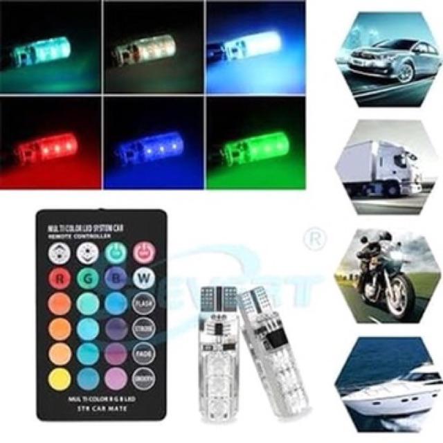 T10 RGB 6 MATA RGB WIRELESS REMOTE, T10 RGB 6 TITIK STROBO ! ALL WARNA ! SIMPAN WARNA MEMORY SAVING MEMORY SAVE MEMORY