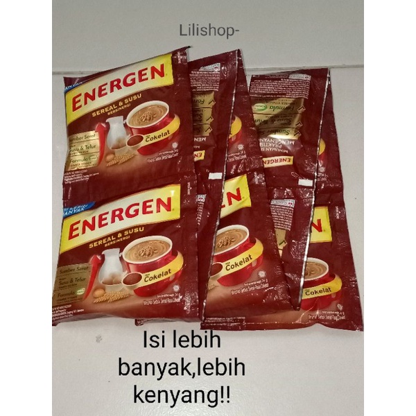 

Energen rasa coklat 1 renceng isi 10 sachet