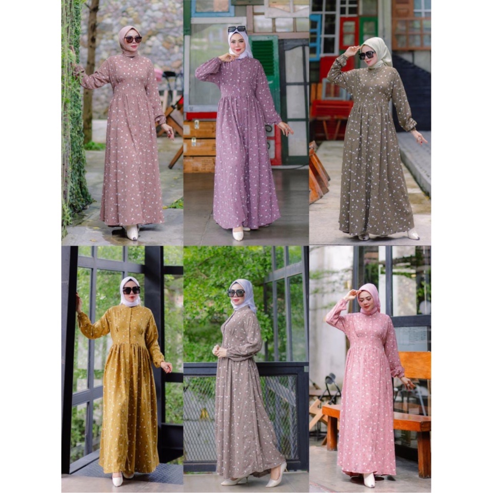 New Model Dress Bunga By Syafeera ORI Gamis Syari Kekinian BestSeller Terlaris Termurah Original Sya