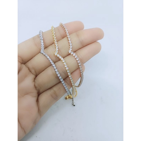 gelang serut mp listring aurel/ gelang perak asli silver 925 lapis emas/ gelang fashion wanita