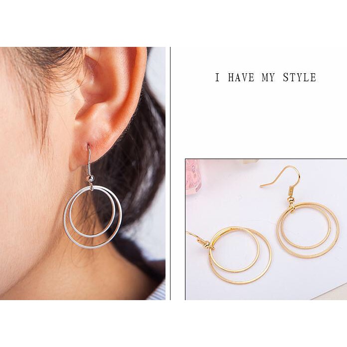 MORYMOSHI A21 Anting Tusuk Ring Double Fashion Korea Murah