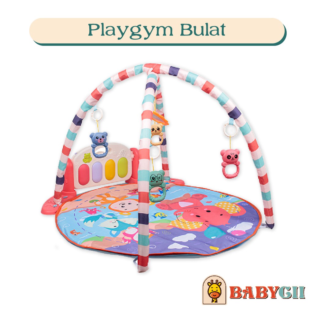 Playgym Mainan Bayi Playmate Piano Babygym Bulat Import Babygii