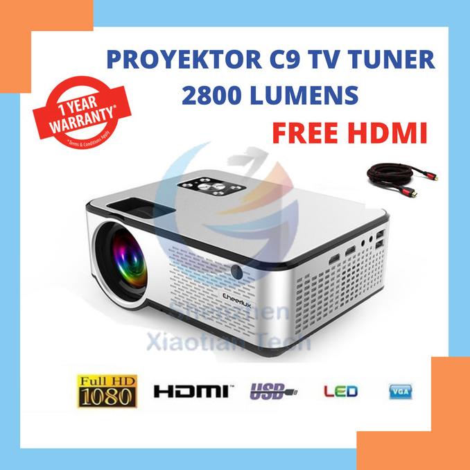 Proyektor Cheerlux C9 2800 lumens tv | Cheerlux C9 Tv Tuner stock ada