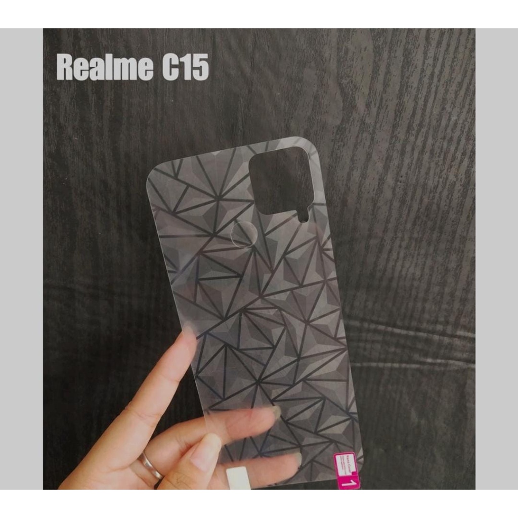 Skin Diamond REALME C15 Back Screen Stiker Motif Berlian/Anti Gores Belakang Handphone