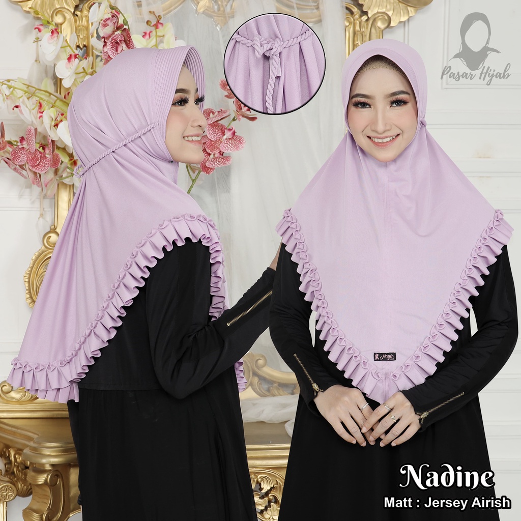 Kerudung Instan Tali Kepang NADINE Jilbab Instan Jersey Airis Hijab Terbaru Pasar Hija'b