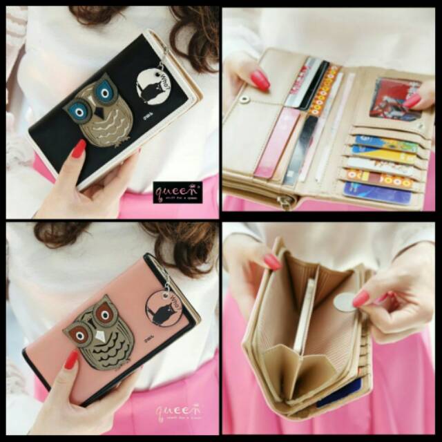 Dompet owl lipat / dompet wanita /dompet murah/dompet seri burung hantu