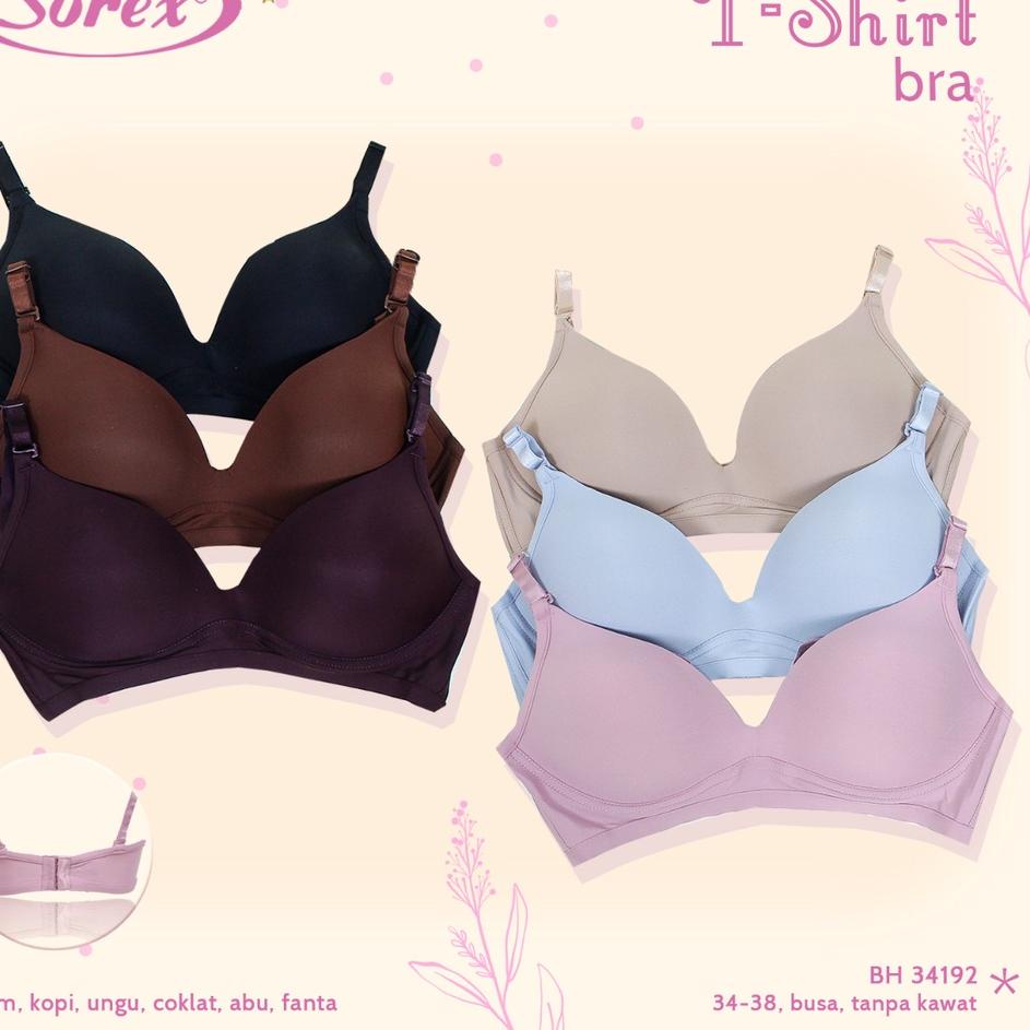 Terbaik Sorex T-shirt Bra Polos Busa Tanpa Kawat Kait 3 Setara Cup B BH Harian 34192