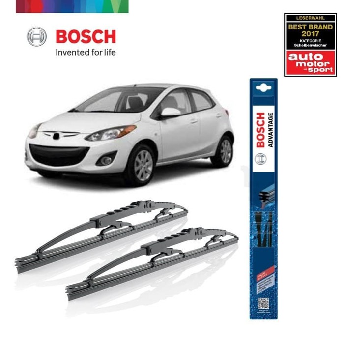 Wiper Blade Mazda 2 BOSCH Sepasang Advantage 14-24&quot; ORIGINAL