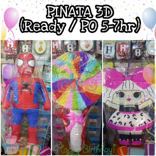 

READY / PO PINATA 3D 2D pony lol piyo cars tayo pow patrol baby shark spiderman