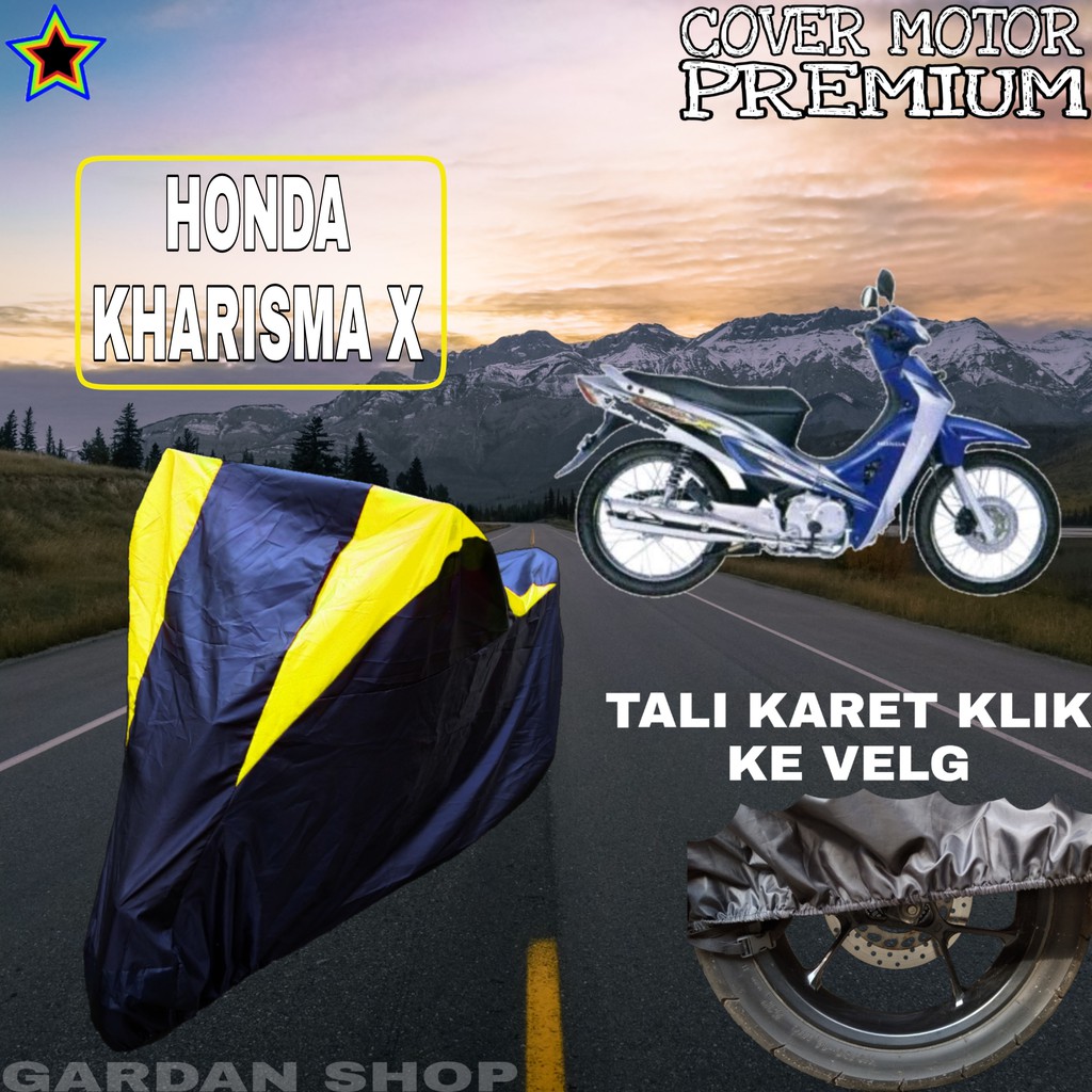 Sarung Motor HONDA KHARISMA X Hitam Kuning Body Cover Penutup Pelindung Motor Honda Kharisama