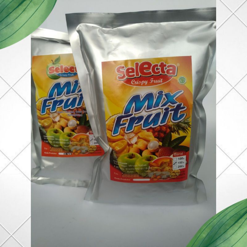 

Keripik Buah Mix Selecta Campur Apel,Nangka,Salak, Nanas,Kelengkeng 150gr Oleh Oleh Malang