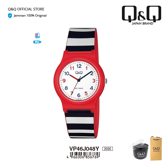 Q&Q QnQ QQ Original Jam Tangan Wanita Motif Analog - VP46 VP46J Water Resist-4