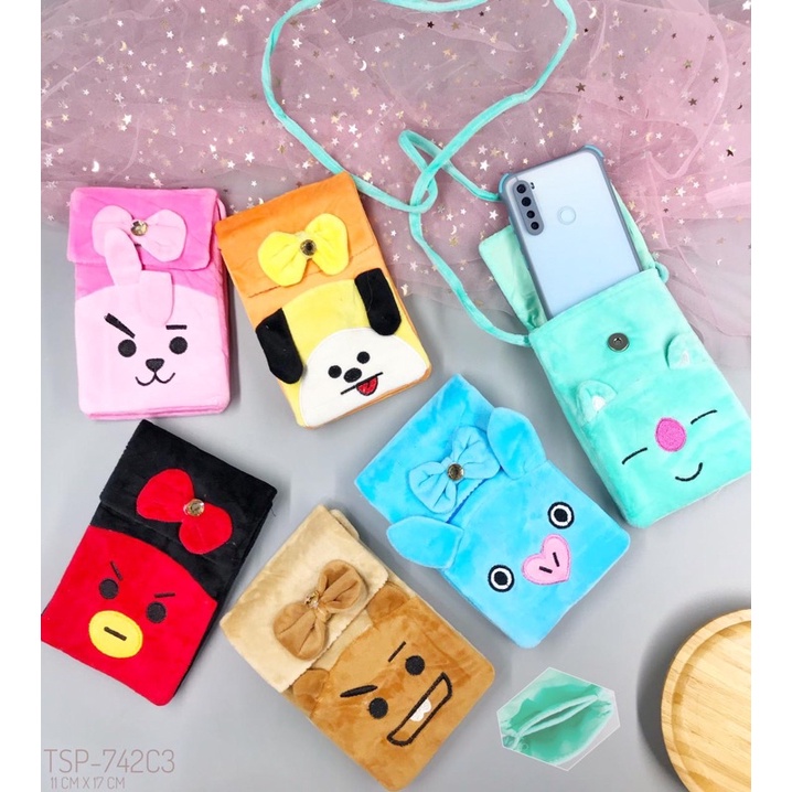 Tas hp slempang -Tas dompet karakter dompet karakter bts
