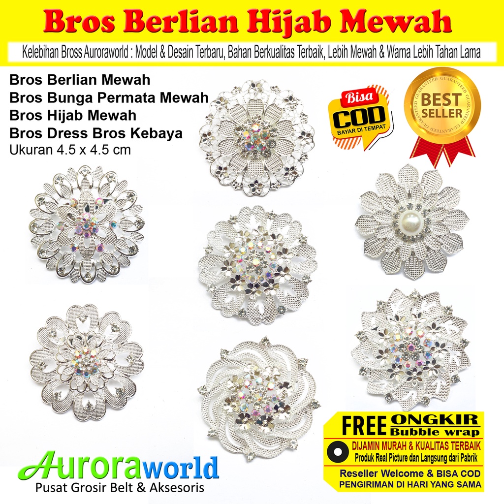 Auroraworld Bros Mutiara Bros Hijab Mewah Kualitas Super bisa COD