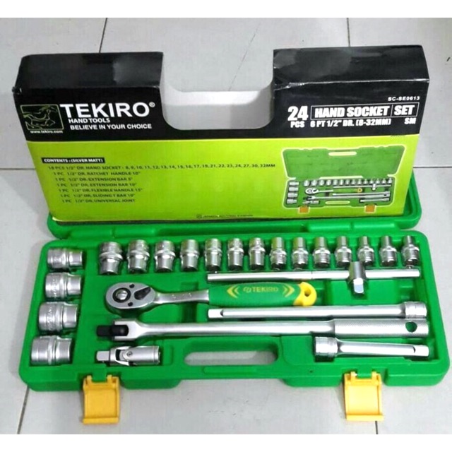 Kunci Sok Socket Sock Set 1/2&quot; 24 Pcs Tekiro 8-32mm