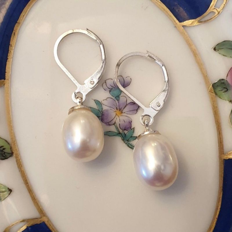 anting perak bali mutiara air tawar