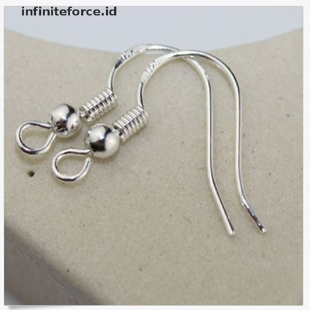 (Infiniteforce.Id) 100pcs / Set Anting Kait Gantung Bahan Sterling Silver 925 Gaya Perancis Untuk Wanita