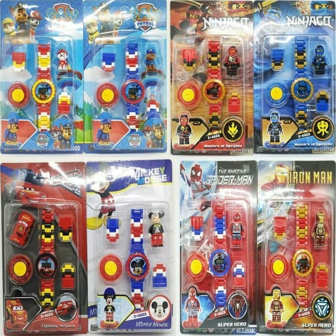 BAJ  Jam tangan Anak Murah Model SUPERHEROES LEGO batman , ironman , frozen , dll - JA013