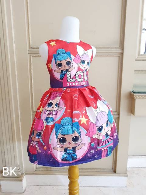 81103 LOL BUBBLE DRESS RED / DRESS LOL ANAK / GAUN PESTA ULANG TAHUN ANAK PEREMPUAN / DRESS PRINCESS