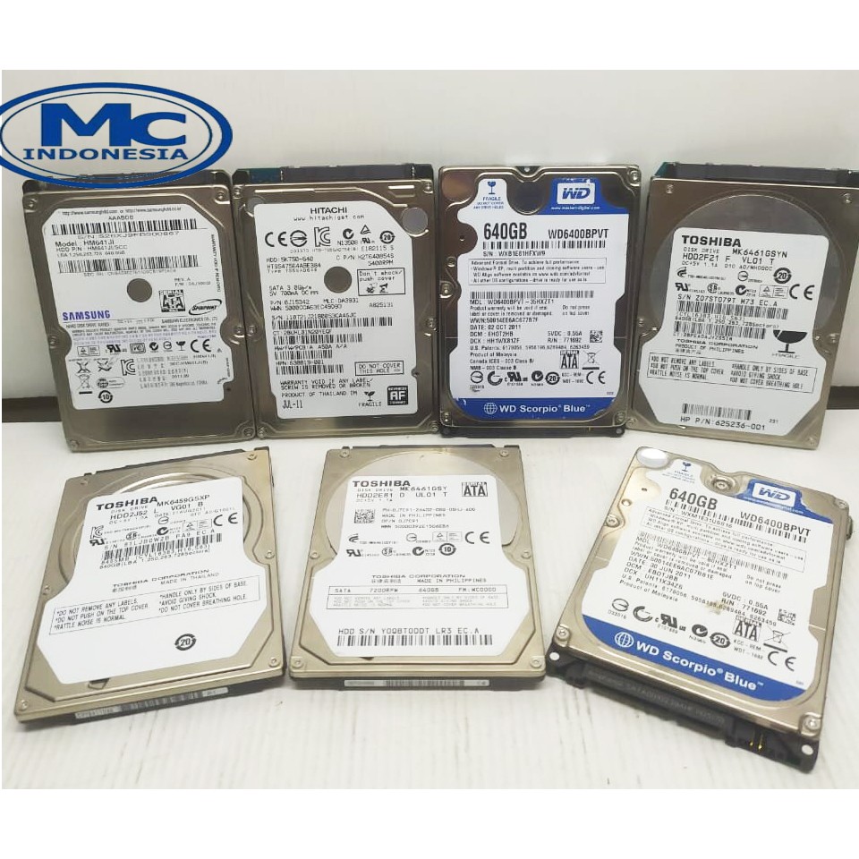 Hardisk HDD Harddisk Internal Laptop SATA  640GB All Merk