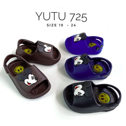 YT-725D-2 YUTU Sandal Selop Anak Cewek Cowok bunyi Cit Cit Karakter MICKEY Size 19-24