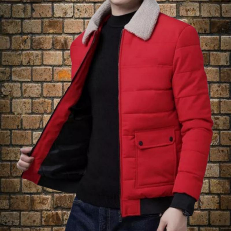 jaket winter pria kerah bulu original/jaket winter kerah buludru