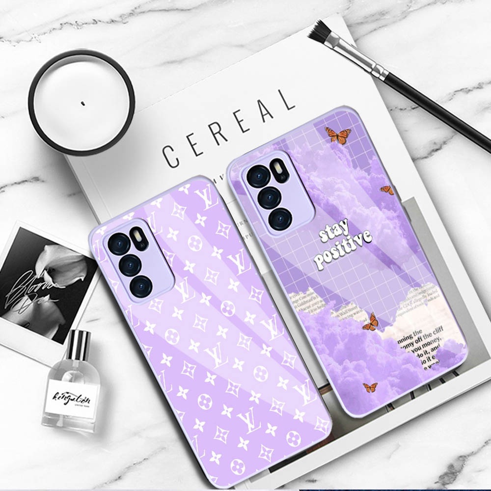 (SW) Softcase Kaca Ungu/Lilack Oppo A16 Oppo A54 Oppo A15 Oppo A5s Reno 5 Reno 5F Reno 6 (4G) | soft