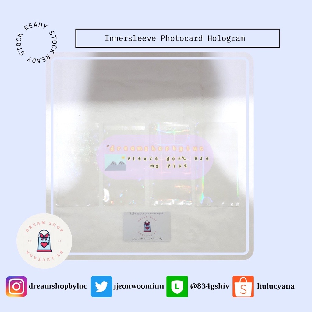 

READY STOCK Innersleeve Photocard Polaroid MPC Trading Card TC Hologram Motif Diamond Lines Sakura Sprinkles Plain Star
