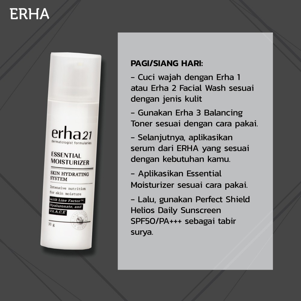 ERHA Pelembab Wajah Essential Moisturizer, Anti Aging dgn Niacinamide