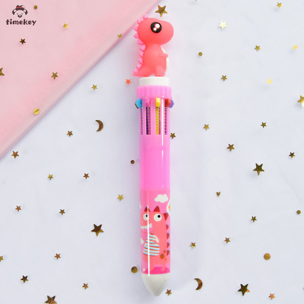 【TK】Pulpen 10 Warna Bentuk Kartun Hewan Lucu Untuk Sekolah/Kantor/Hadiah