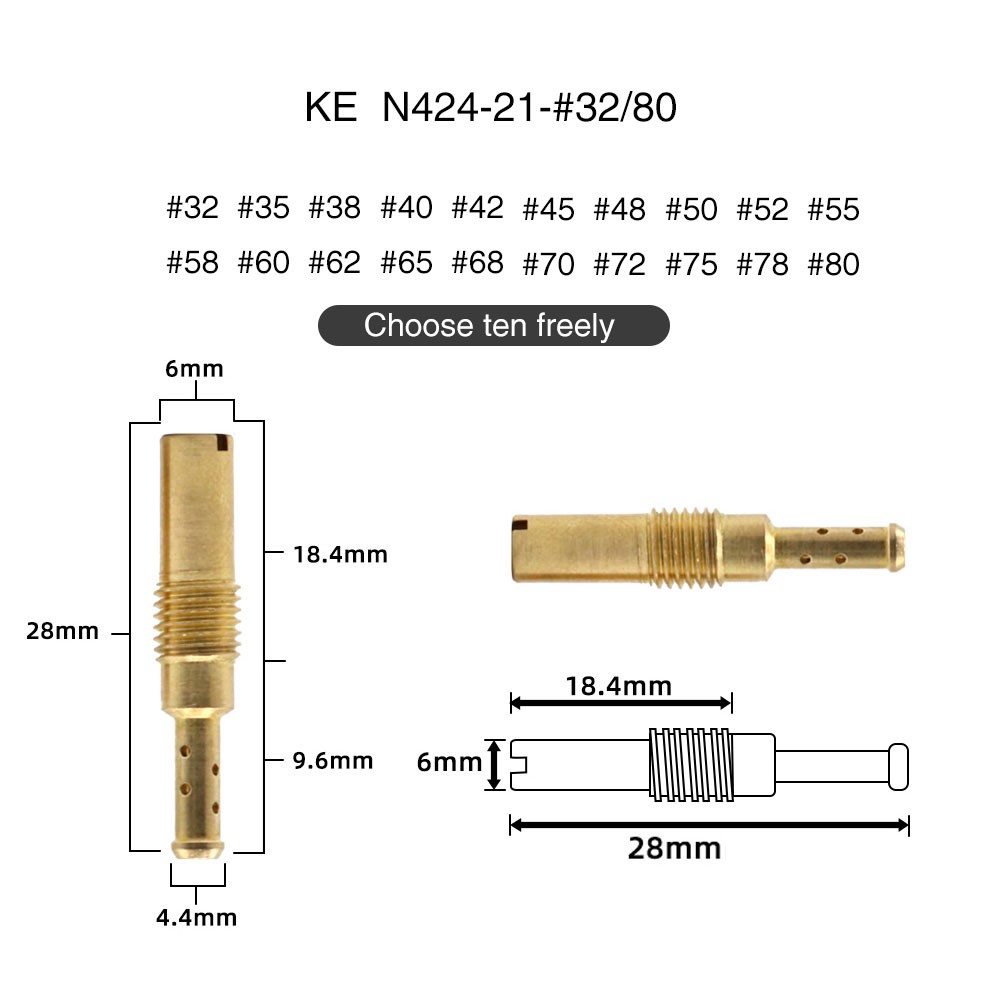 Zsdtrp 10pcs Nozzle Injektor Karburator Motor Untuk Keihin Koso Oko Pe Cvk Fcr-B