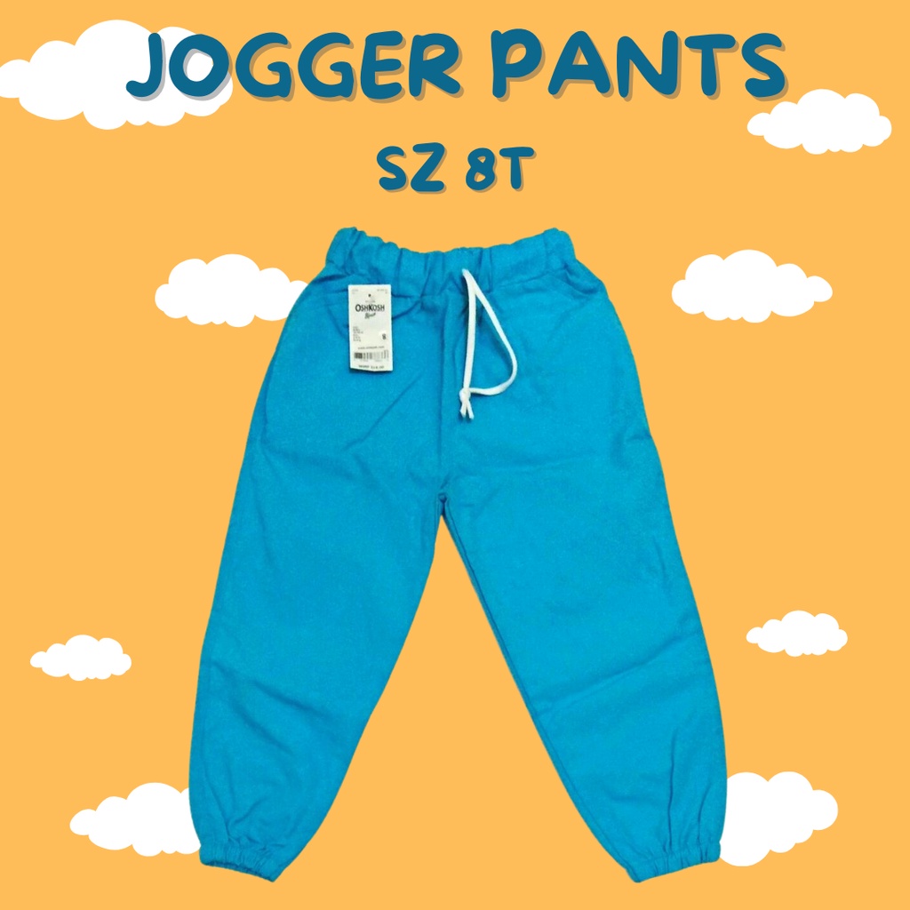 Blue Cotton Jogger Pants Size 8 4 - 5 tahun Tahun Joger Katun Kain Celana Pants Cowo Cewe