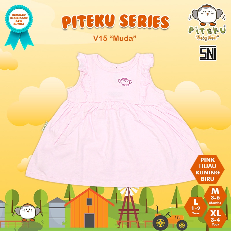 PITEKU DRESS LENGAN KUTUNG MD V2 ROK V15 3-4Y