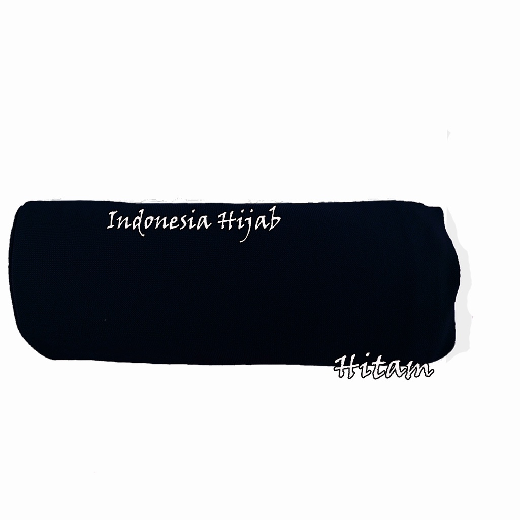 Rok Panjang Jersey Polos Tebal Tidak Nerawang Uk Standart-hitam