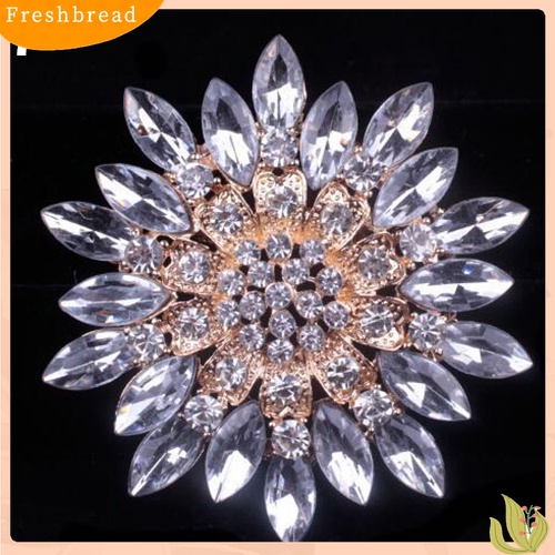 [ TERLARIS]Women Fashion Shiny Alloy Rhinestone Flower Wedding Bridal Bouquet Brooch Pin