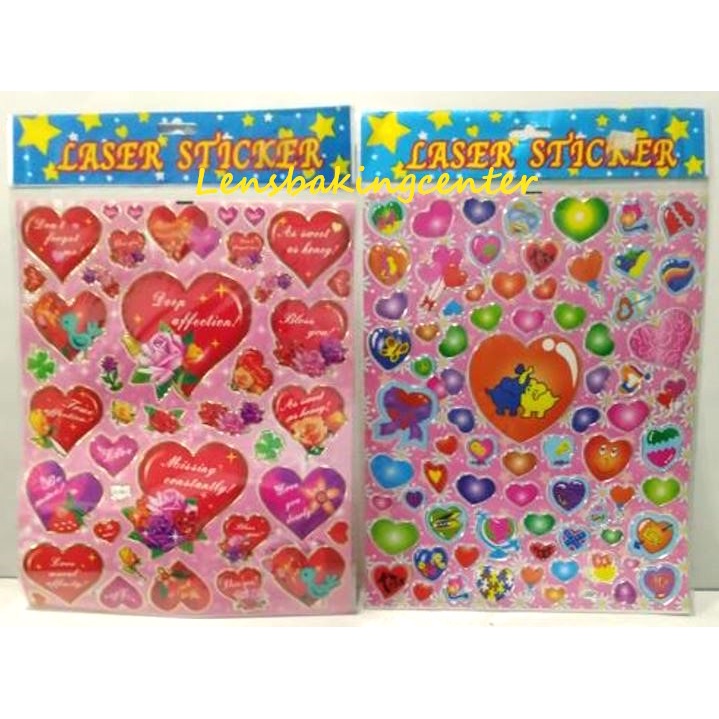 

Laser Sticker / Stiker Hati / Valentine / Valentin