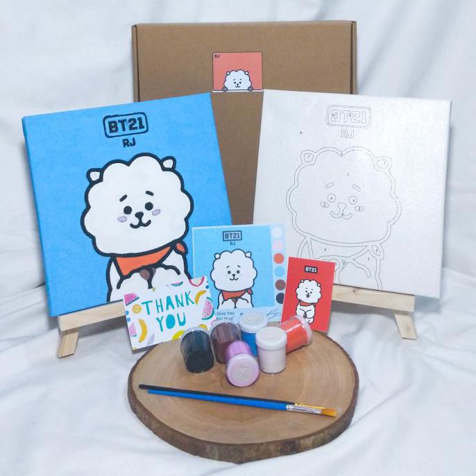 

TERBARU COCOART.ID - PAINT BY NUMBER KIT BT21 ( RJ ) I KANVAS 20 X 20 CM PERALATAN MELUKIS ART SET