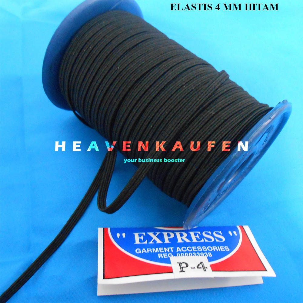 Elastis Elastic Lebar 4 mm (P4 Atau C4) Warna Hitam Harga Per Meter