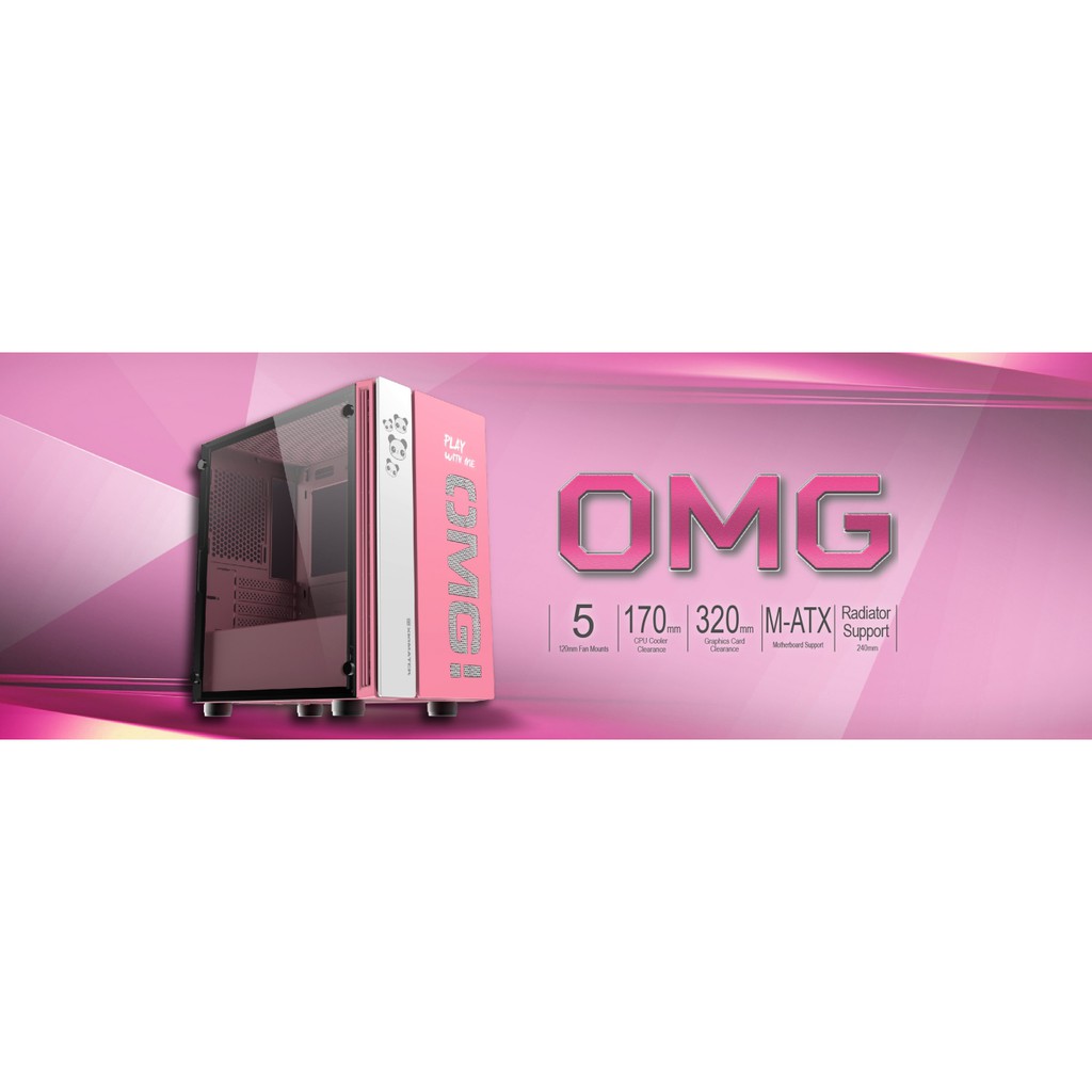 PC Case Gaming XigmaTek tempered glass OMG-AQUA-QUENN - Casing Komputer Micro Atx