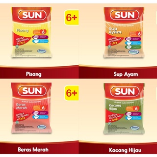 Image of Bubur Susu MPASI Bayi Sun Kemasan Ekonomis 120 gram Kacang Hijau Beras Merah Pisang Sup Ayam